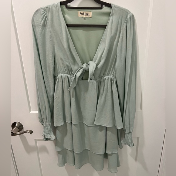 Peach Love California | Dresses | Light Blue Tiered Dress With Keyhole ...